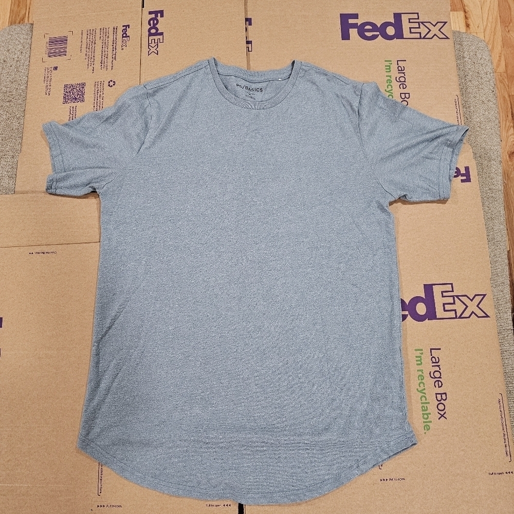 PS Basics by Pacsun Men's Medium Scallop Cut Blue Tee